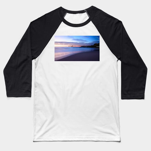 Sunrise, Catherine Hill Bay Pier Baseball T-Shirt by jldunbar